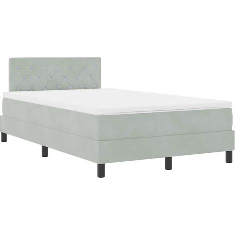 Maison Exclusive - LED Boxspringbett mit Matratze Hellgrau 120 x