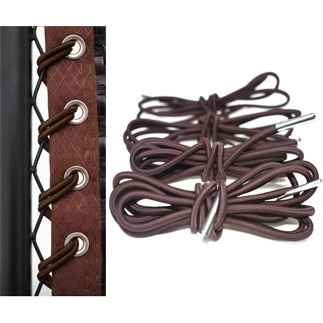 Lot de 4 Élastiques de Remplacement pour Transat Jardin - Corde de Rechange Durables et Faciles à Installer (Marron, 2 x 2,3 m + 2 x 1,4 m)