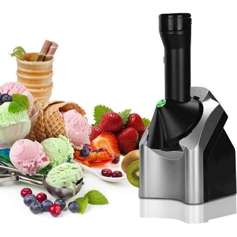 JSSEVN - Máquina para hacer helados, sorbetes de frutas congeladas, sorbete suave y saludable casero, batidos, yogur helado, sin BPA, sin aditivos ni colorantes artificiales. (1/5)