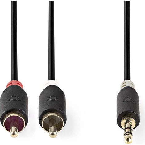 Nedis STEREO-AUDIOKABEL 3,5-2XRCA 2M (CABW22200AT20   ANTH) (1/3)