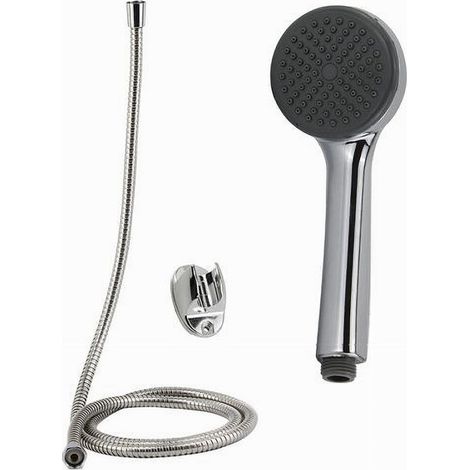 Trade Shop - Kit De Baño Teleducha Redonda Con Encaje Manual Soporte 1,8 M 69102 - (1/3)
