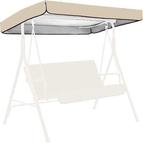 Swing Chair Awning - 190×120×18×23 cm - Protective Cover - Waterproof Awning - Replacement Awning for Pedestrian Swings - Swing Cover - Universal Garden Awning - Waterproof and UV Protective - Beige (1/5)