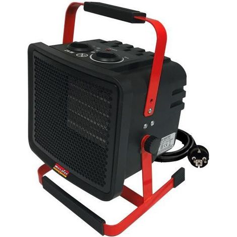 MECAFER Chauffage de Chantier 440020 Soufflant Ceramique 2000W Selecteur 1000W Debit de 241 m3 par h Surface 20 m2 Thermostat IP20 Garantie 2 ans (1/5)