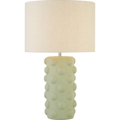 Searchlight Bobble Lampe de table Sage avec abat-jour blanc