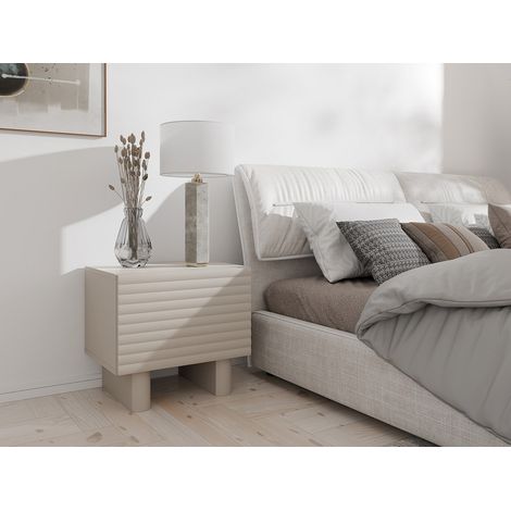 Lotto di 2 comodini 1 anta MDF Beige  - LUDIMA