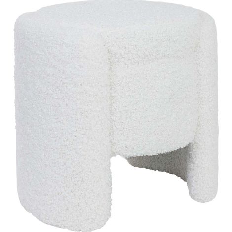 Taburete tapizado blanco 50x41x46h cm (1/5)