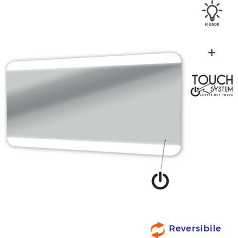 Specchio 70 X 136 LED con sensore touch retroilluminato bordi satinati (1/3)