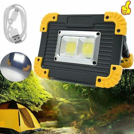Projecteur LED rechargeable 20 W USB portable avec trépied