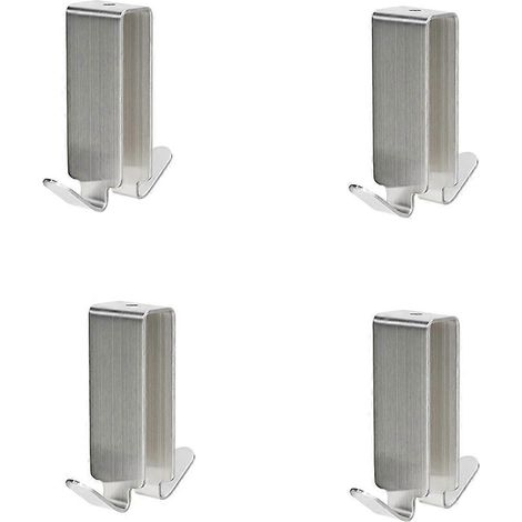 Lot de 4 crochets muraux doubles en acier inoxydable (1/5)