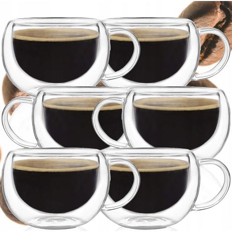 TAZZA TERMICA CON MANICO 300ml PER CAFFÈ LATTE TÈ SET 6PZ (1/5)