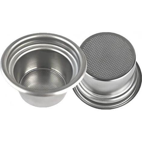 Lot de 2 Paniers à Filtre à Café en Acier Inoxydable de 58 mm pour Machine à Café, avec Poignées et Bol à Poudre de 4 Tasses (1/5)