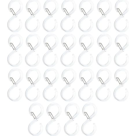 25 Stück Sicherheitsschnalle Design S-Haken 9cm S-Haken zum Aufhängen von S-förmigen Haken für Utensilien und Schrankstange Transparent (1/5)