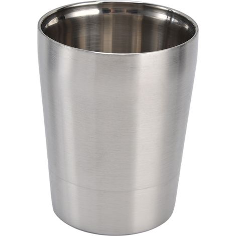 Mug à bière/cocktail/café en métal à double paroi en acier inoxydable 304, anti-brûlure, petit format (263 ml), idéal pour le bureau. (1/5)