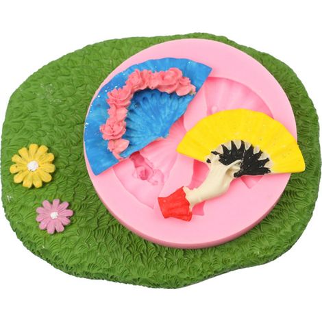 Fächerförmige Silikonform für Gebäck, Kuchen, Kekse, Schokolade und Zuckerpaste, wiederverwendbares Backutensil, flexible Gebäckform (1/3)
