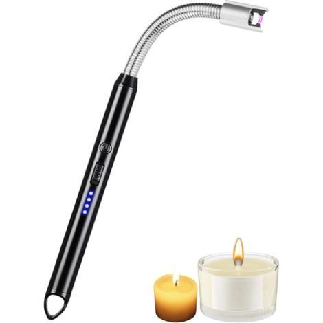 (Black) Arc Electric Lighter, USB Rechargeable Electric Lighter with 360° Rotating Neck for BBQ, Cooking, Camping and Hiking (1/5)