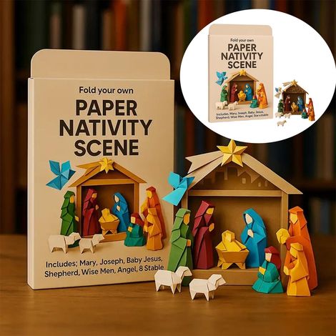Kit De Scene En Papier - Scene De Noel En Papier A Monter Soi-Meme - Pour Decorer La Maison Ou L'Ecole - 1 Unite (1/5)