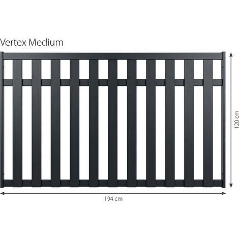 Minka Zaunserie Vertex Medium 194 x 120cm Aluminium Gartenzaun in Anthrazit