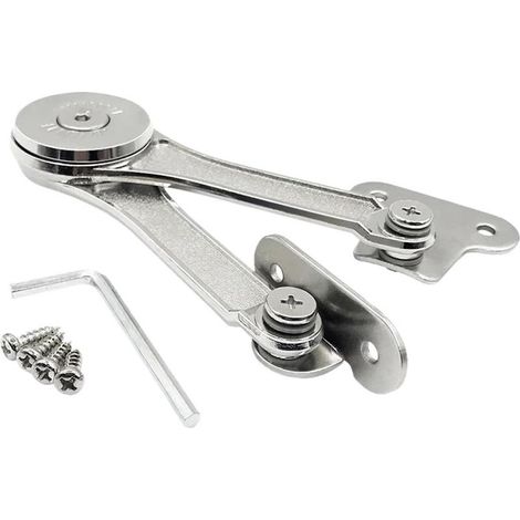Charnières de support de couvercle robustes, charnières hydrauliques avec butée aléatoire, résistance réglable en hauteur et en profondeur pour armoires et placards de cuisine (1/5)