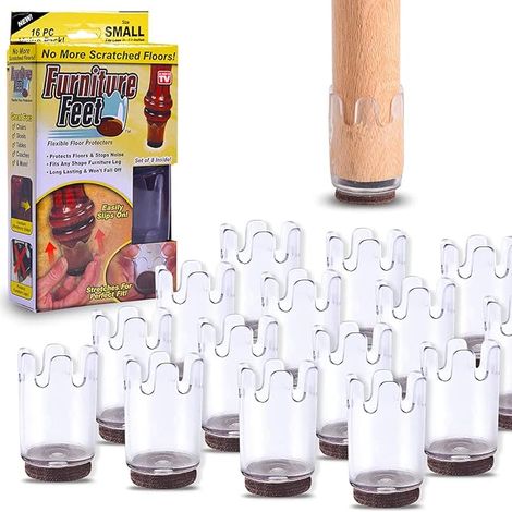 Möbel Füße Fußbodenschutz Stuhl Beinkappen Tischbein Filz Pads Abdeckungen Frei bewegliche Antirutsch für Holzboden Fit für runde Beine Durchmesser 1-1 1/4 in der Größe Small (16-Pack)