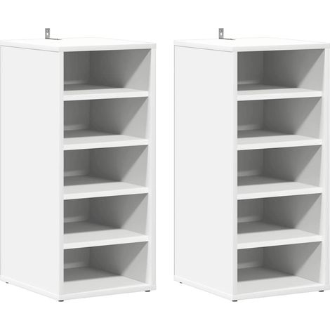 Armoires à chaussure Meuble à chaussures 2pcs Blanc 31,5x35x70cm Bois d'ingénierie (1/5)