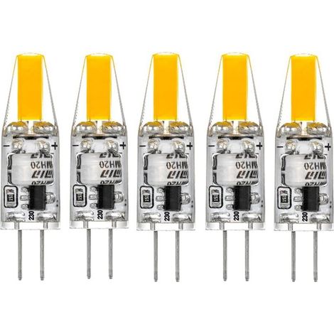 G4 LED 220V 2W 2700K Warm White 200LM, Silicone Bulbs Replace Traditional 20W Halogen Bulbs, Pack of 5 (1/5)