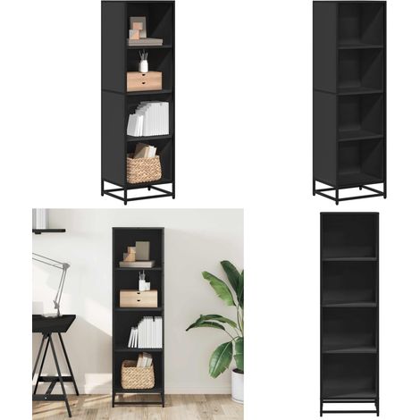 vidaXL Bibliothèque noir 40x35x139 cm bois d'ingénierie
