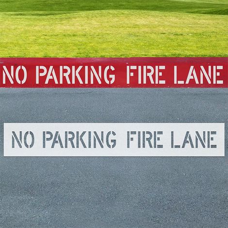Gabarit réutilisable en silicone peint à la bombe pour les voies d'accès pompiers et les zones d'interdiction de stationnement, panneaux de marquage des bordures de parking