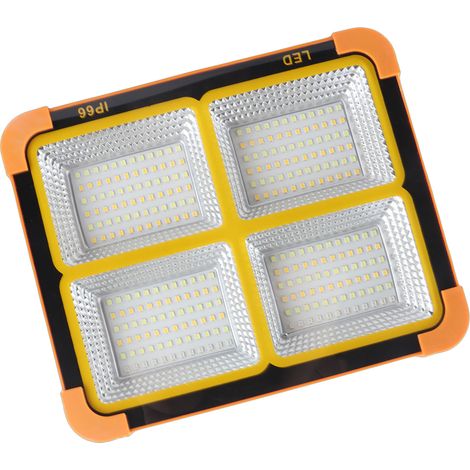 Projecteur LED portable solaire 200W batterie 4800mAh 15000 lumens 288 LED 4 éclairages IP66 rechargeable lampe de chantier urgence (1/5)