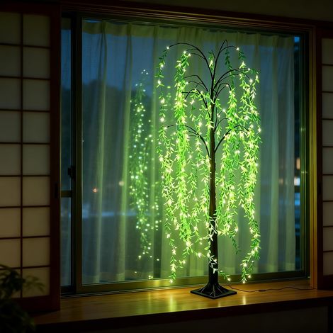 Lampe Arbre Lumineux sur Pied, Saule LED avec Branches Blanc Chaud, USB, 1,2 m, Décoration pour Salon, Chambre et Événements (1/5)