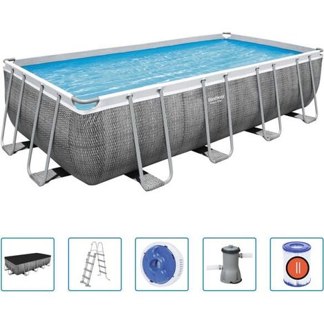 Piscine rectangulaire Bestway Power Steel 488 x 244 x 122 cm (1/5)