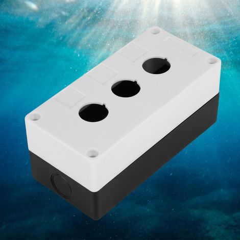 Boîtier de protection étanche pour interrupteur à bouton-poussoir à trois trous BX3 22 mm (blanc) (1/5)