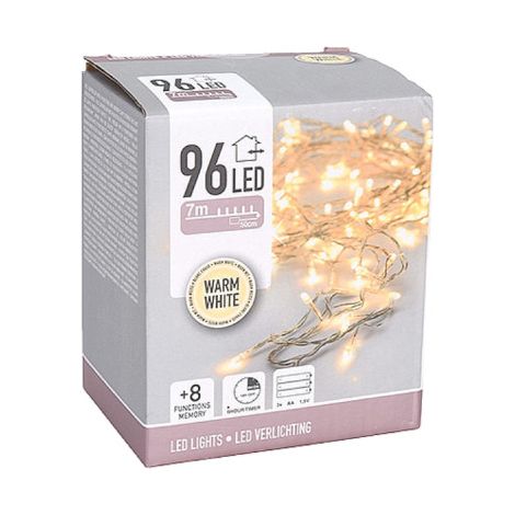 Glitzernde EDM-Girlande - Weihnachtsstimmung - warmweißes Licht - 96 LED-Glühbirnen - 7 m - 72080 (1/2)