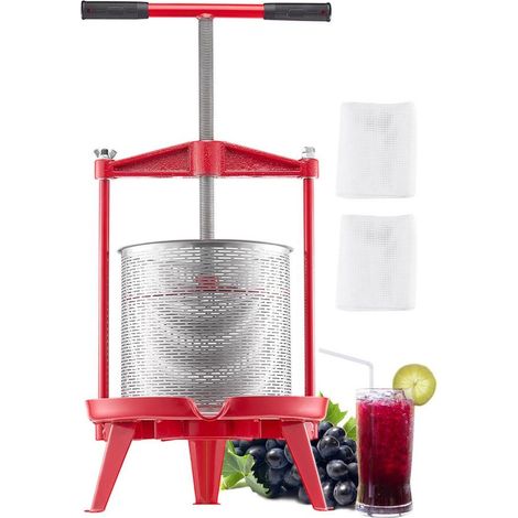 Extraction de Jus et Vin Maison Presse à Fruits Manuelle 14 L Panier Inox et Structure Triangulaire pour Cuisine (1/5)