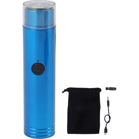Mini tondeuse électrique rechargeable USB, tondeuse à barbe portable, tondeuse de cheveux et de barbe pour une utilisation quotidienne et en voyage (bleue) (1/5)