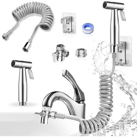 Shower Head Set Washbasin, 3 m Flexible Telescopic Shower Head (1/2)
