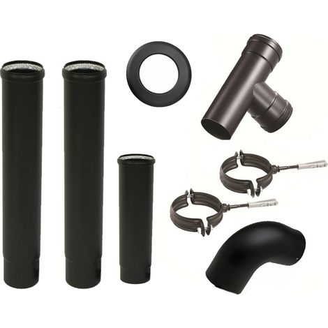 Kit de tubos para estufas de pellets de 80 mm de diámetro