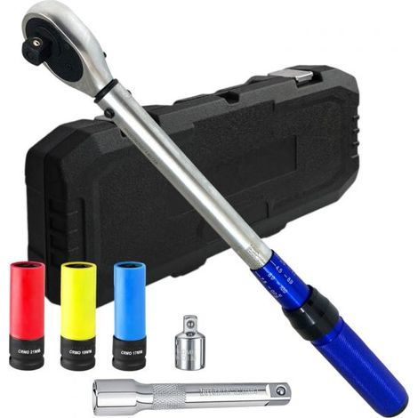 Chiave Dinamometrica 1/2'' 20-230Nm 3 Bussole Prolunga Adattatore 1/2" a 3/8" (1/5)