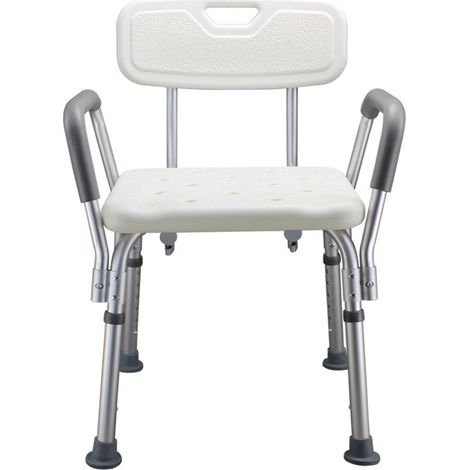 Banc de douche de salle de bain avec dossier et accoudoirs, tabouret de baignoire à hauteur réglable, siège de bain léger, chaise antidérapante de sécurité pour personnes âgées enceintes handicapées (1/5)