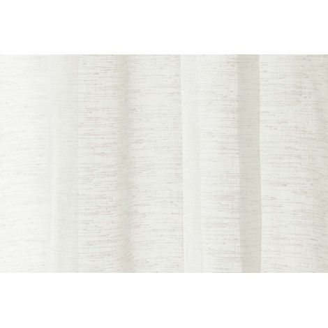 Rideau en lin semi-transparent blanc, 140x245 cm, passants invisibles, polyester et lin (1/3)
