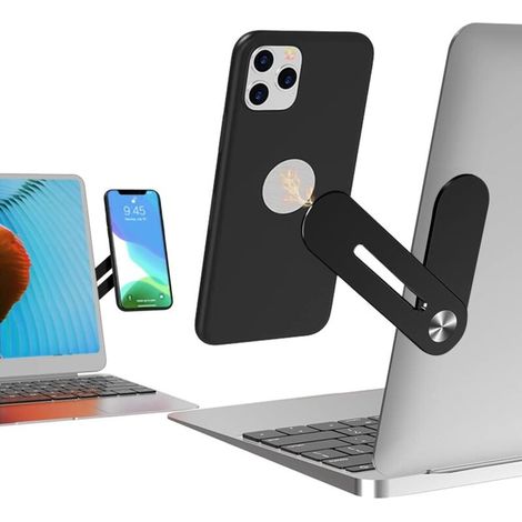 Handyhalterung für Laptop und Desktop-Monitor praktische seitliche Montage für Videokonferenzen und Multitasking. - Crezuo