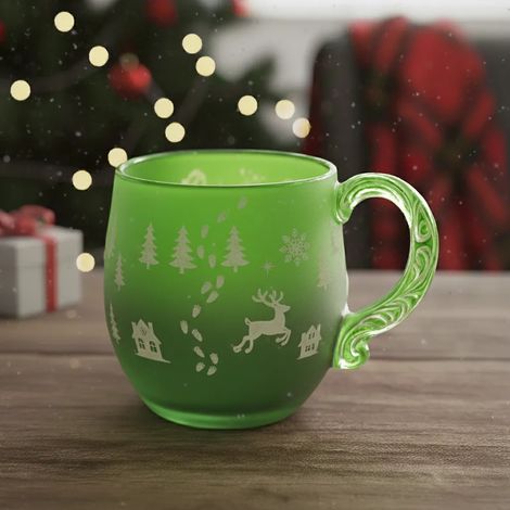 Nouvelle collection de verres sur le thème de Noël, tasses Océan et Coucher de soleil – E – 301-400 ml