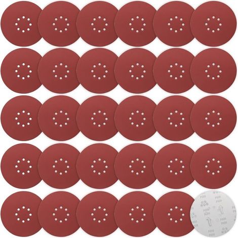 Dischi abrasivi da 225 mm, 30 pezzi, dischi abrasivi da 225 mm, 8 fori, grana P600, dischi abrasivi da 225 mm, carta abrasiva, dischi abrasivi con velcro per levigatrici a collo lungo, levigatrici per