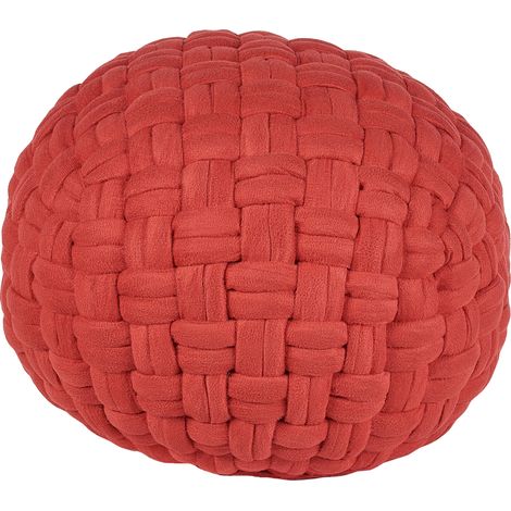Puf de terciopelo rojo 45 x 35 cm relleno de EPS hecho a mano reposapiés otomana Hopa