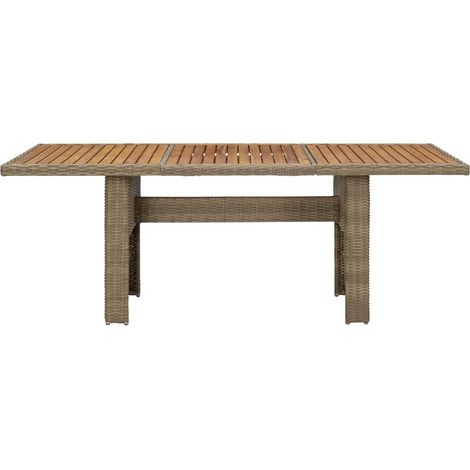 Maison Exclusive - Table à manger de jardin Marron 200x100x74 cm Résine tressée
