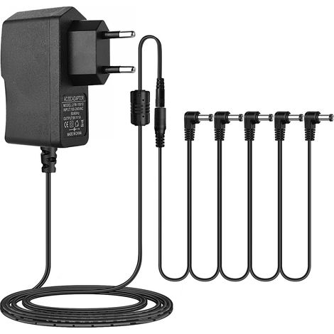 Adaptateur secteur 9 V AC/DC pour pédale multi-effets guitare Zoom, clavier - Alimentation 850 mA avec connecteur en série à 5 voies