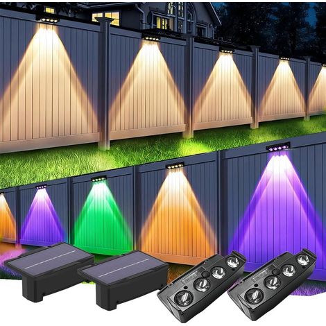 Applique Murale Exterieure Sans Fil Lampe Solaire,CCT Lampe Solaire Exterieur Jardin Up Down Réglable,IP65 Étanche Lumière Exterieur pour Clôture,Cour,Patio-4PCS (1/5)