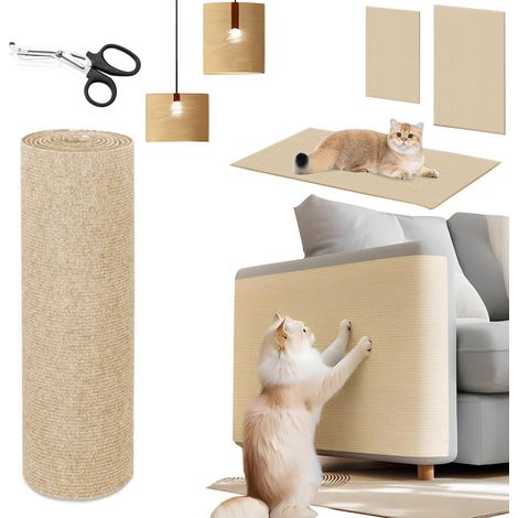 1 Tapis griffoir, auto-adhésif, polyester, 300x40cm, pour chat, canapé, meuble, mur (1/5)