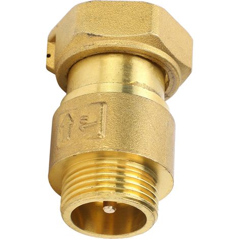 Clapet Anti-Retour 1 Voie Télescopique Compteur d'Eau Laiton Raccord Fileté DN25 x 32 (1/5)