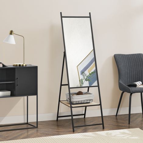 Standspiegel Chamois mit 1 Ablage [en.casa]