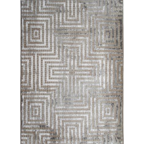 MEDIANE LABY - Tapis abstrait moderne gris beige 160x230 (1/5)